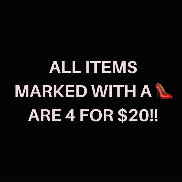 All items marked with a 👠are 4 items for $20! - Picture 1 of 1